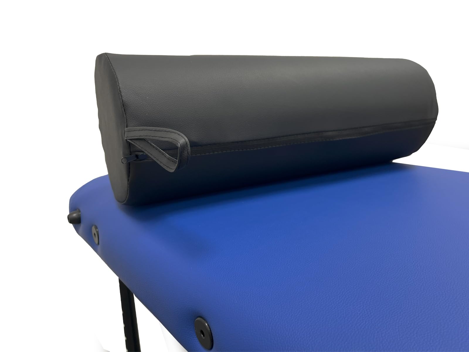 QUIRUMED Cojín Rodillo, 55 x 20 cm, color Negro, Polipiel, Ergonómico, Relleno de espuma, para Yoga, para Fitness, para Masaje