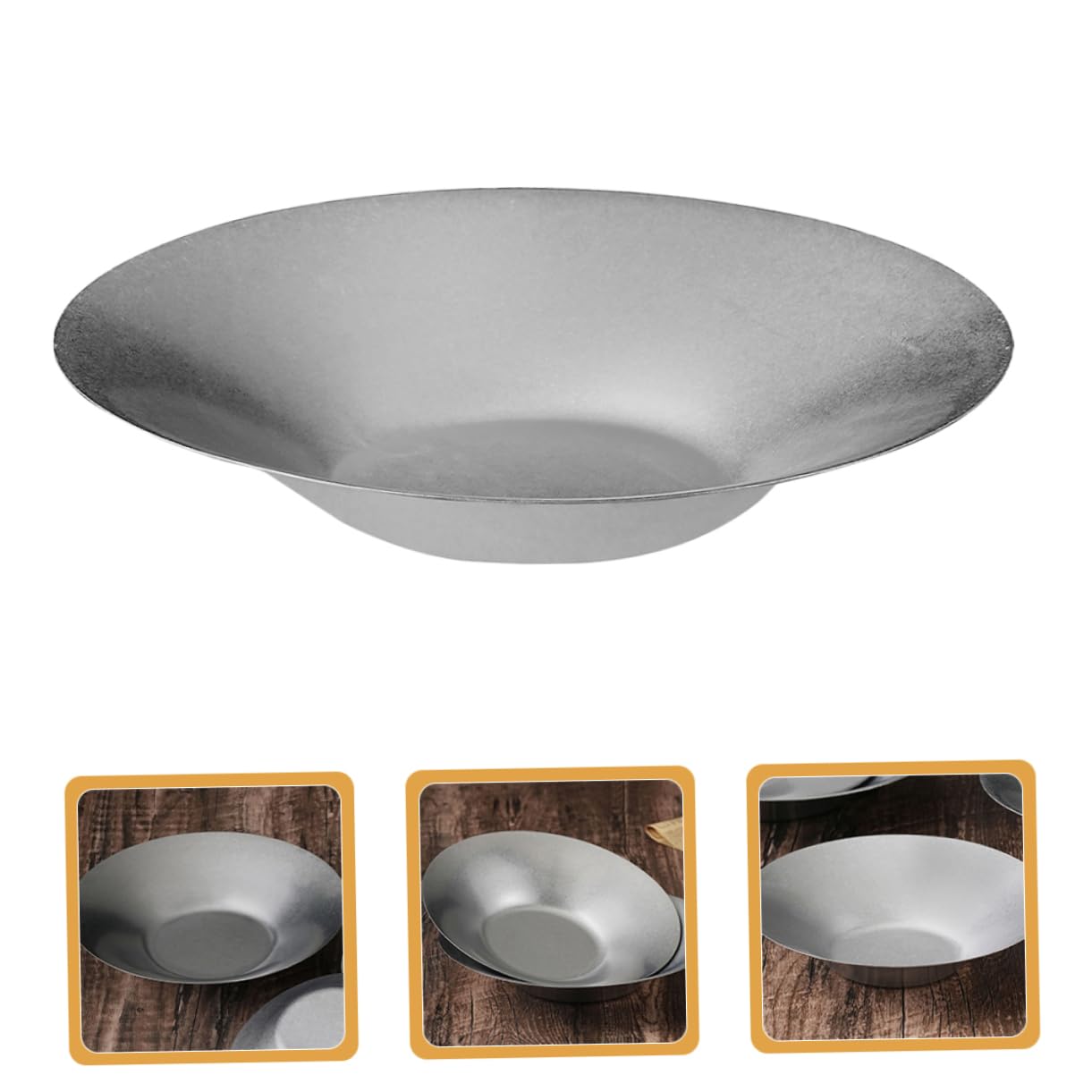 SOLUSTRE Stainless Steel Pasta Bowl Vintage Kitchen Food Bowl for Salad Snacks Fruit Design Versatile Serving Dish for Home Restaurant Use