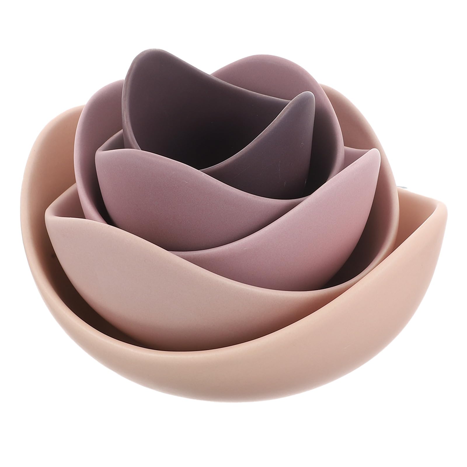 Lotus Keramikschalen Satz, Rosa, Rund, Fein Verarbeitet | Nudeln und Speisen, Glatte Oberfläche, Kreative Optik, Dekorativ für Tisch und Aufbewahrung