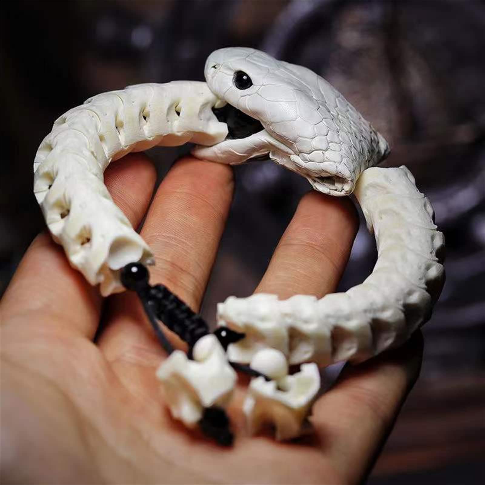 Men's Snake Bone Bracelet, Real Spine Bone, 0.55