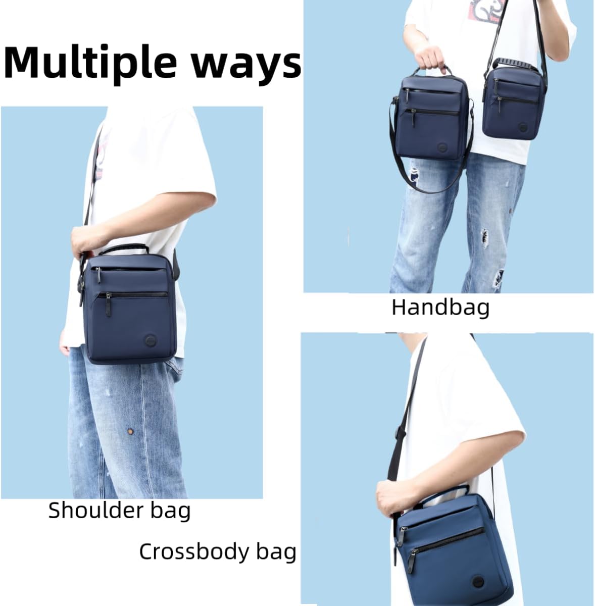 Small Messenger Bag for Men Women,Anti Theft Crossbody Shoulder Bag for Men Adjustable Strap Water Resistant - Image 2