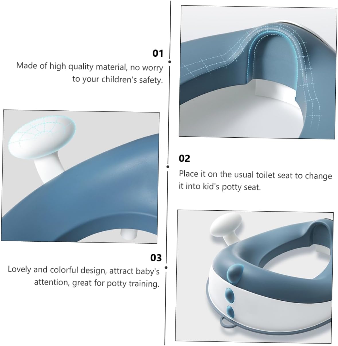 HANABASS 1Pc Potty Seat with Handle Comfortable Toilet Training Ring for Non Slip Design Easy Assembly for Boys