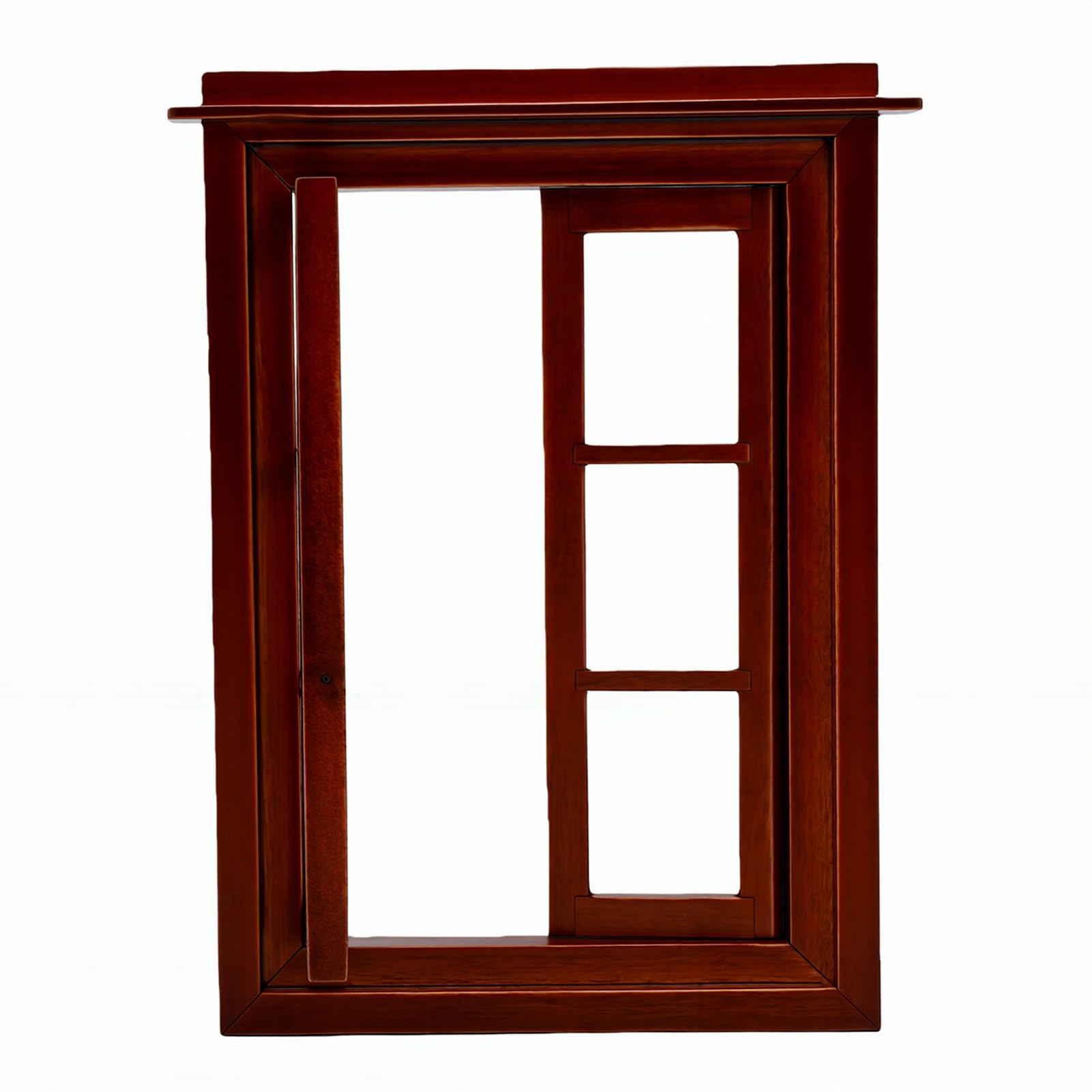 Yanmis 1:12 Scale Dollhouse Windows Highly Detailed Wooden 6 Pane Miniature for Vintage Cottages 1 Unit (Chestnut)