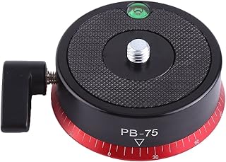 Cabeça de tripé panorâmico com esfera, cabeça de tripé profissional durável base panorâmica, liga de alumínio resistente com parafuso de 9,5 mm para a maioria das câmeras DSLR