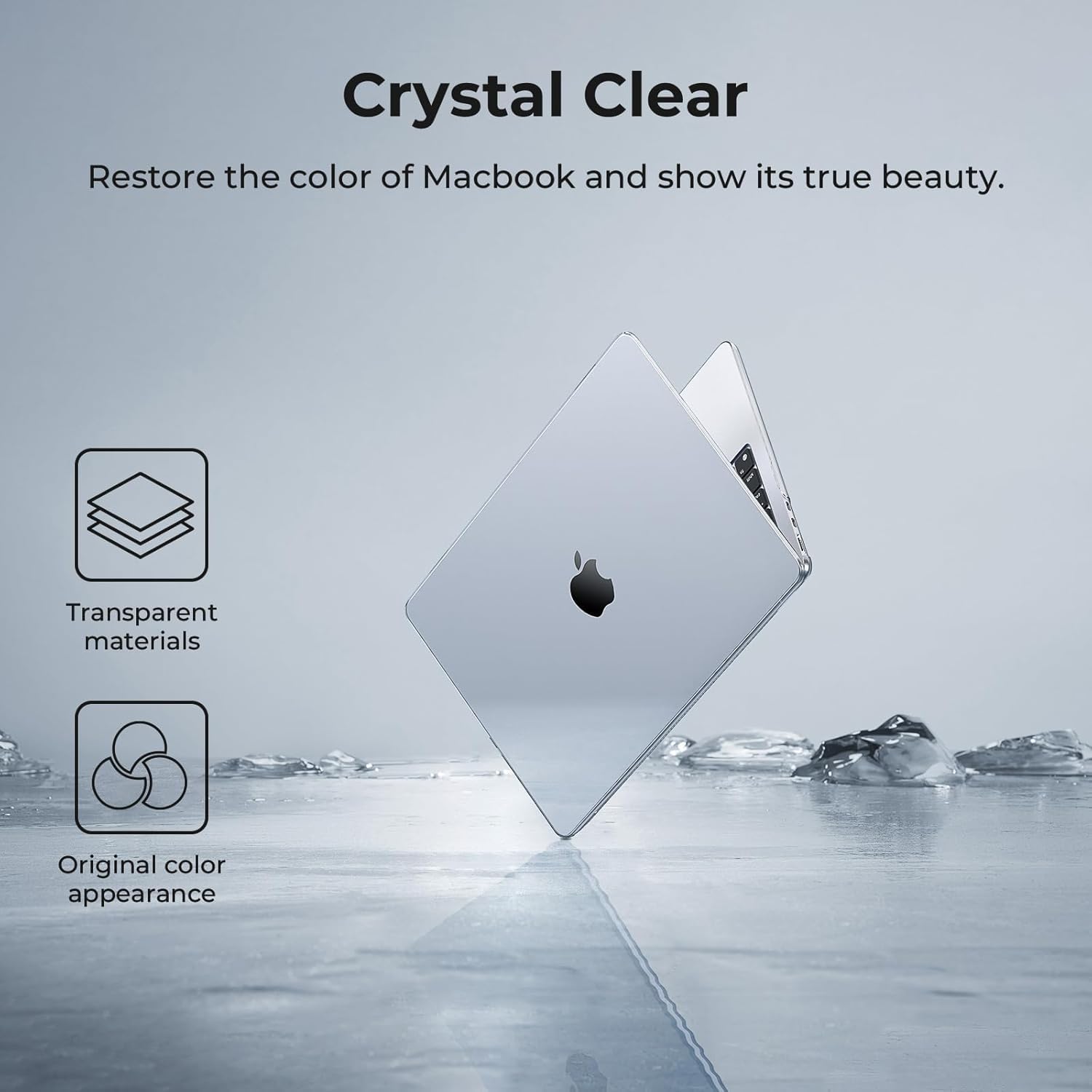 Meyaar Case Compatible for New MacBook Pro 14 inch 2024-2021,M4 A3112 A3185 A3401 M3 A2918 A2992 M2 A2779 M1 A2442 Pro Max Chip with Touch ID,Laptop Plastic Hard Shell (Crystal Clear) — Amazon image 4