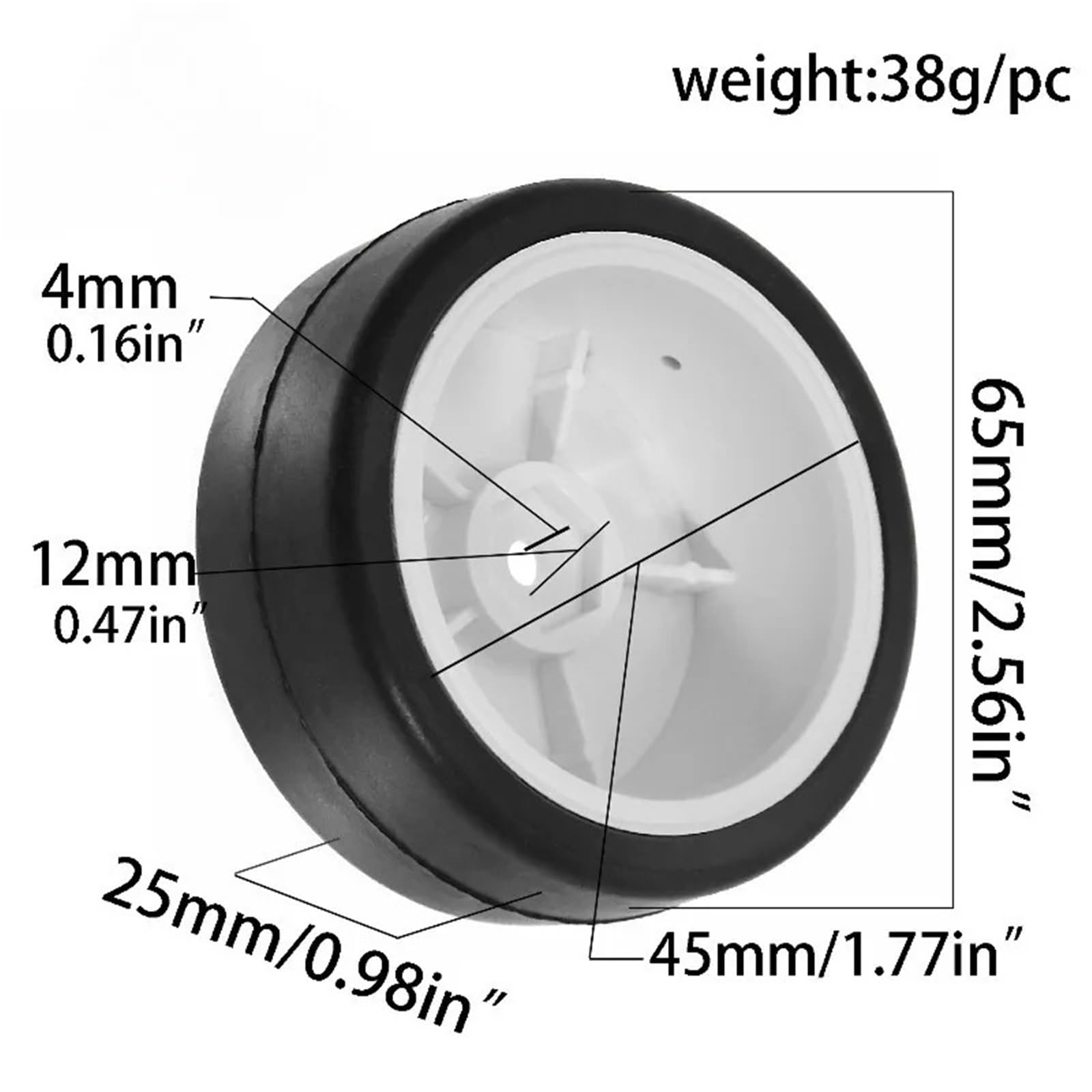 Für 1/10 4Pcs Set High Grip Hot Melt Reifen 25°30°35°40°45° Rad 65x25mm RC Für Rennwagen Upgrade Teile RC Zubehör
