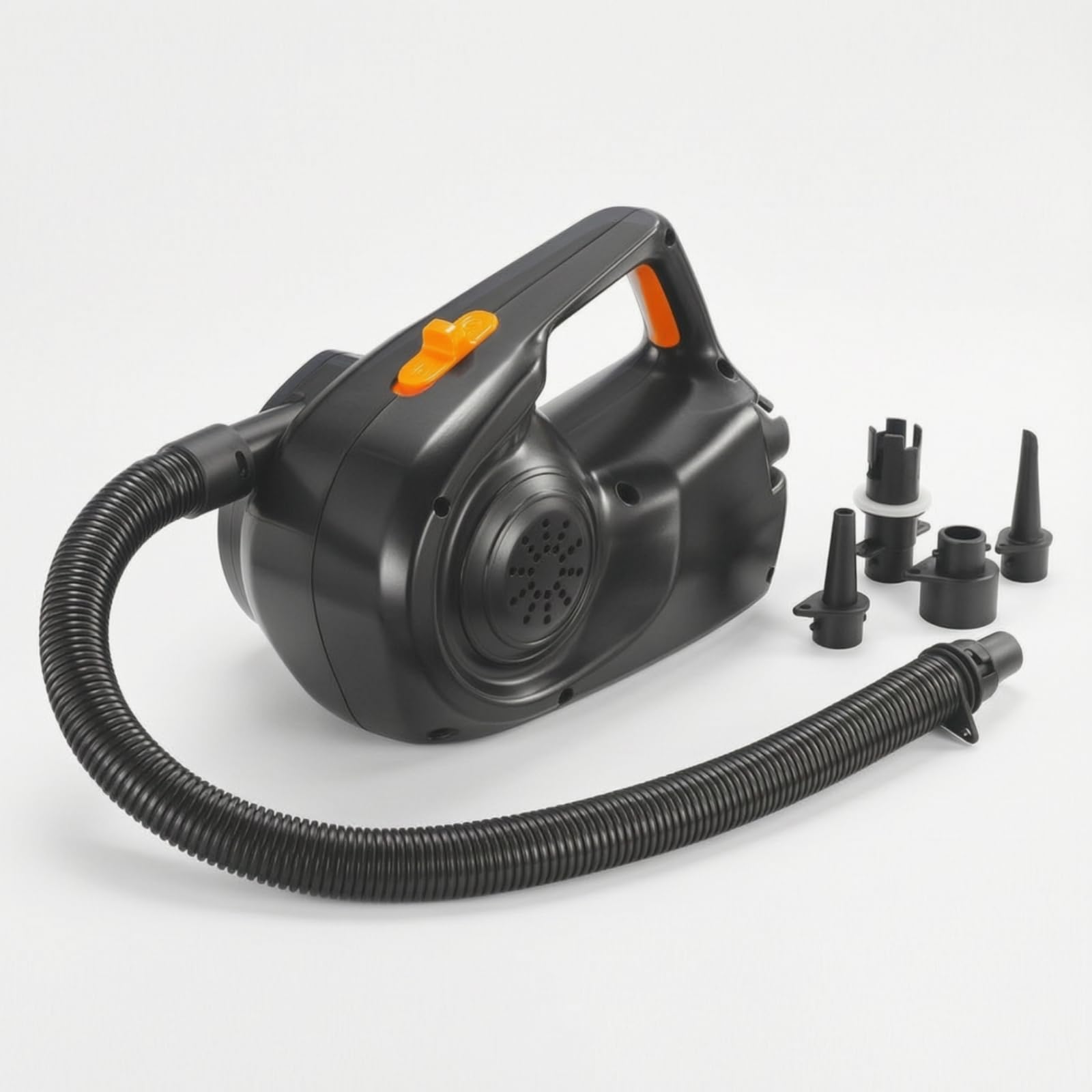 Qianly Inflador Eléctrico con Tubo Flexible Portátil Bomba Eléctrica Compacto para Camping, Piscina