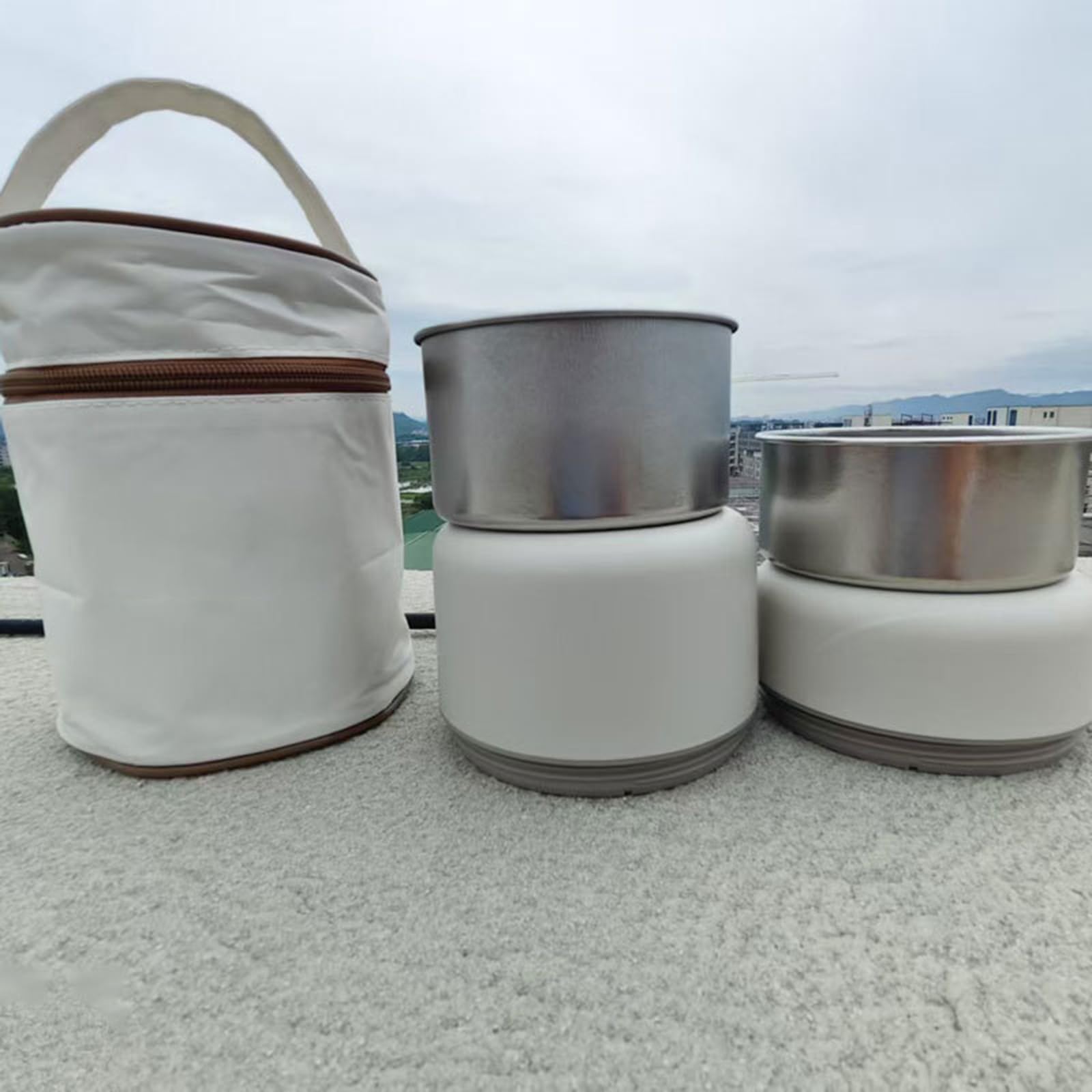 Set di contenitori per il pranzo isolati in metallo, per la conservazione degli alimenti per bambini, con coperchio a prova di perdite e design compatto e portatile, contenitore per il