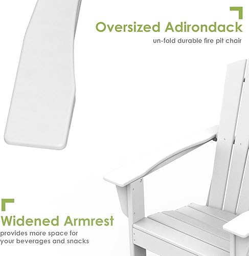 Miniatura 7 de Adirondack - Sillas para hoguera de polietileno de alta densidad para todo tipo de clima, silla de plástico para terraza, patio trasero, exterior,
