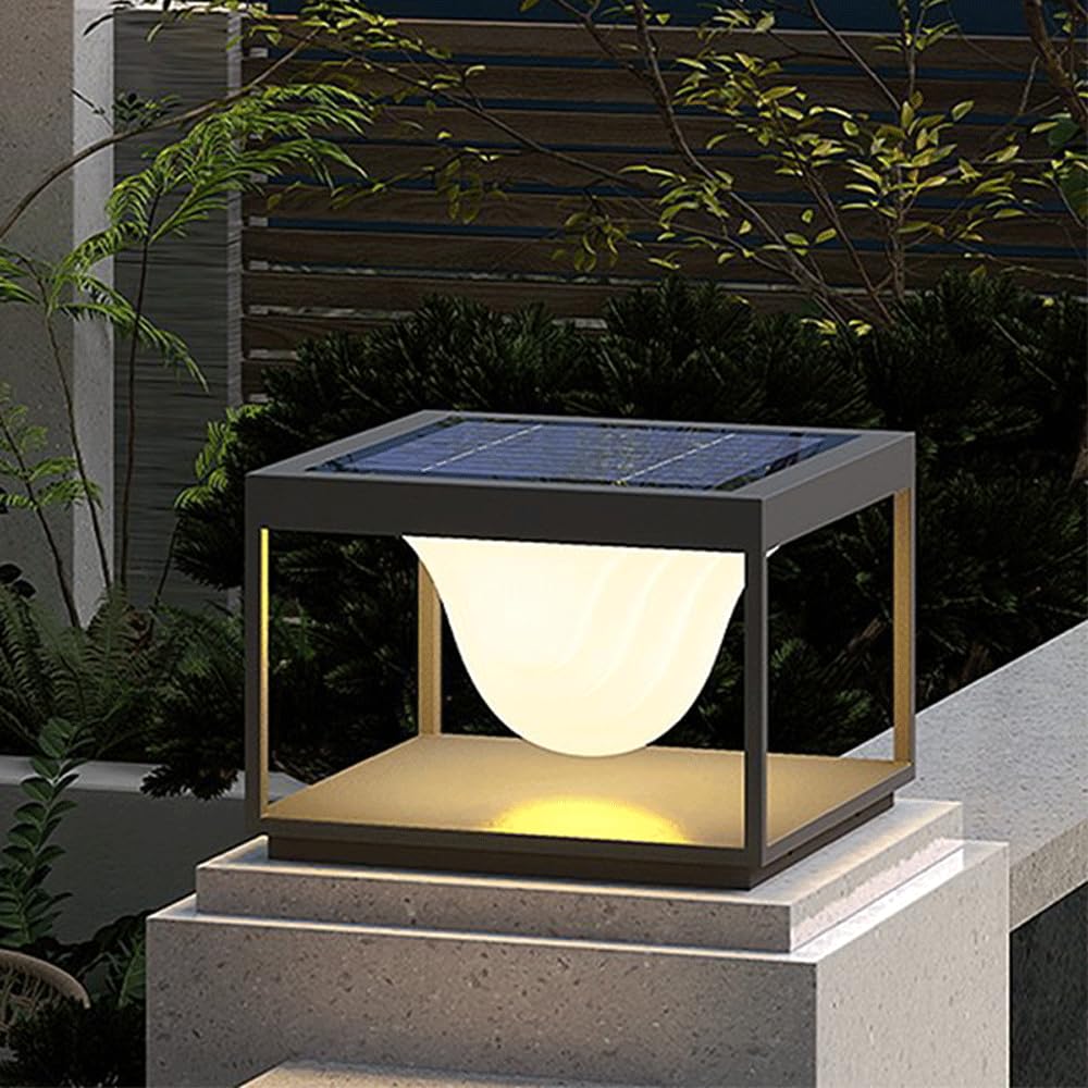 Luces LED negras para postes que transforman tu terraza en un espacio acogedor y seguro