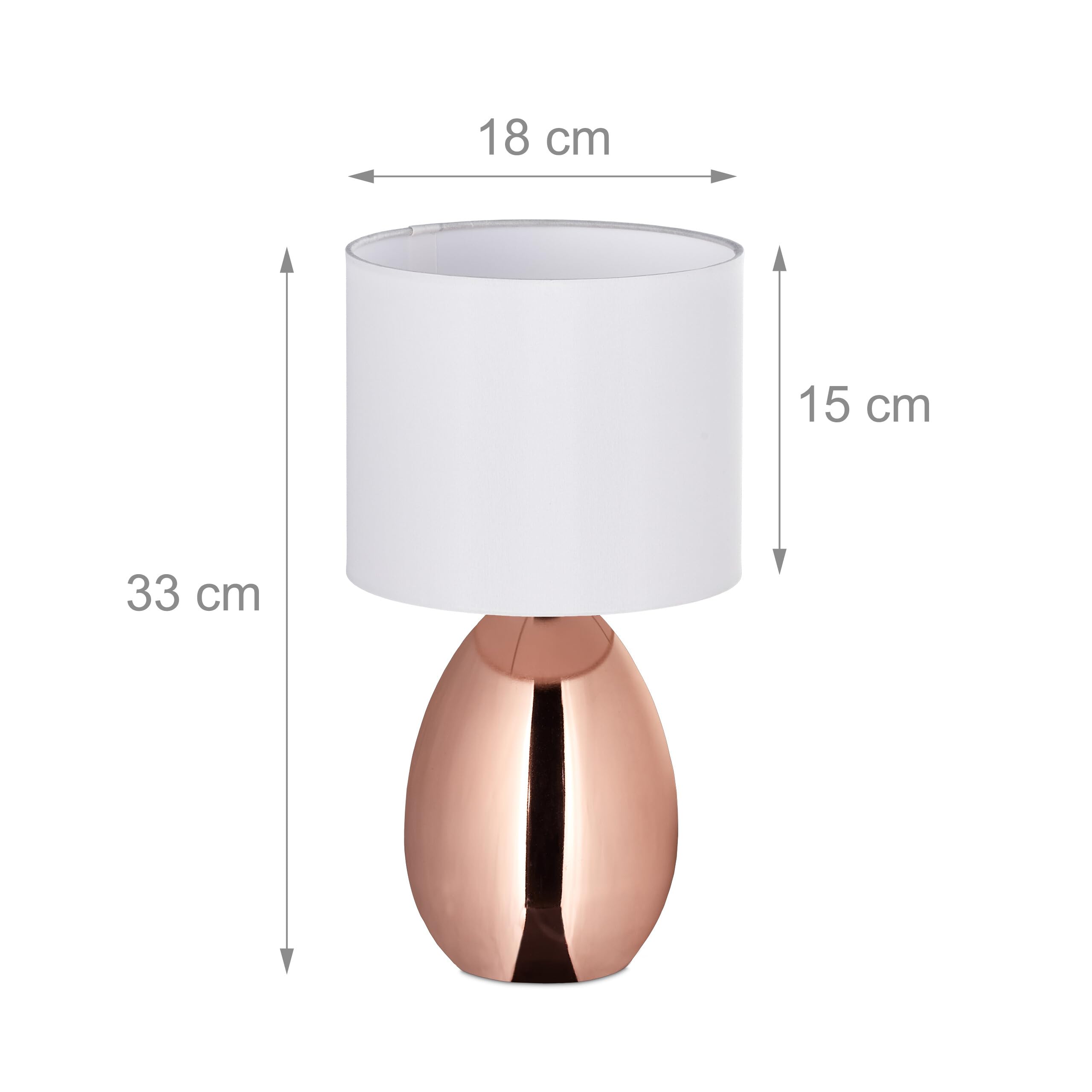 Lampada da comodino Touch regolabile, 3 livelli, con cavo, HxD 28x18 cm ca., Argento, Relaxdays | Leroy Merlin