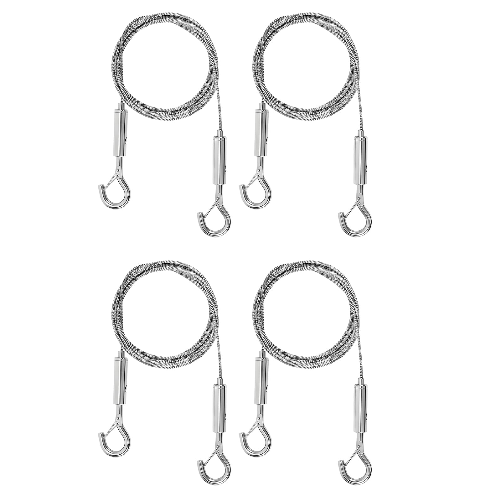 Alriedy Picture Hanging Wire Kit with Hooks, 4 PCS 2m x 1.5mm Stainless Steel Adjustable Heavy Duty Wire Rope for Hanging Pictures, Mirrors, Lights, Plants & Frames, Supports up to 30KG