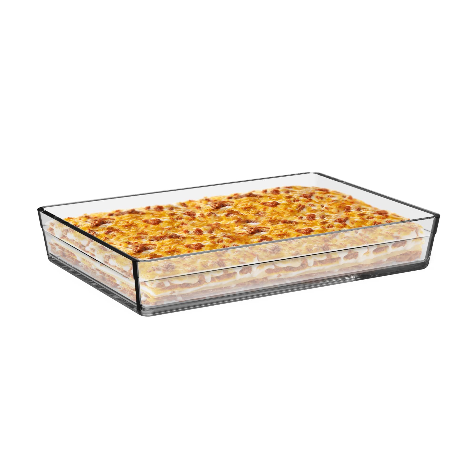 Ums Glass Roaster Baking Dish, 10x14 inch, 4.5 Quart Rectangular Baking Tray, Borosilicate Glass Cooking Pan, Casserole Dish, Heat Resistant Ovenware