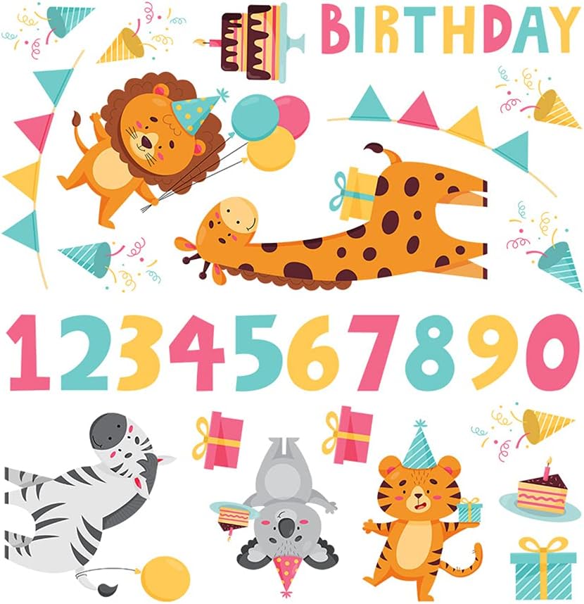 Cugbo ウォールステッカー 動物 誕生日 飾り パーティー バースデーパーティ 飾り付け 壁紙シール ウォール ステッカー お祝い