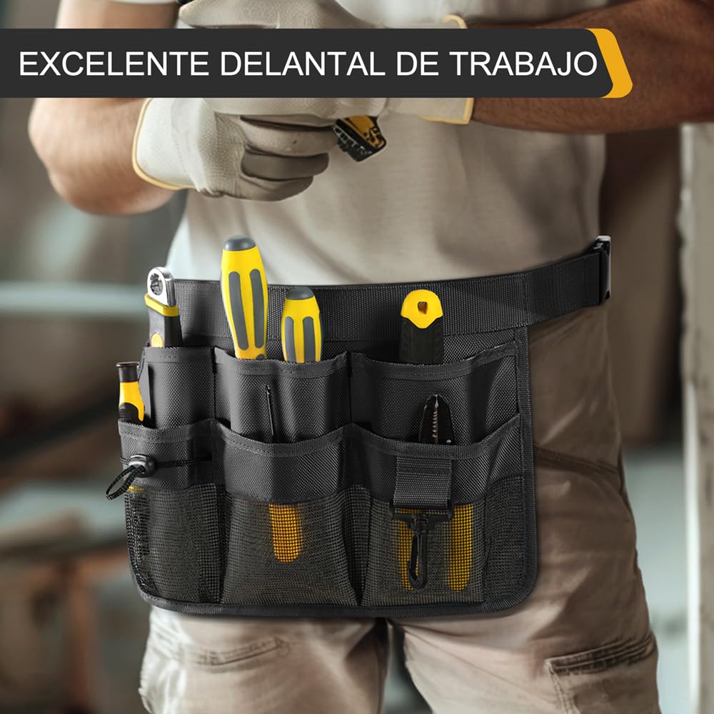 WINHUNT Gardening Tools Belt, 8 Pockets Heavy Duty for Women & Men, 1680D Water Resistant Tool Pouch for Builders Carpenters - Image 2