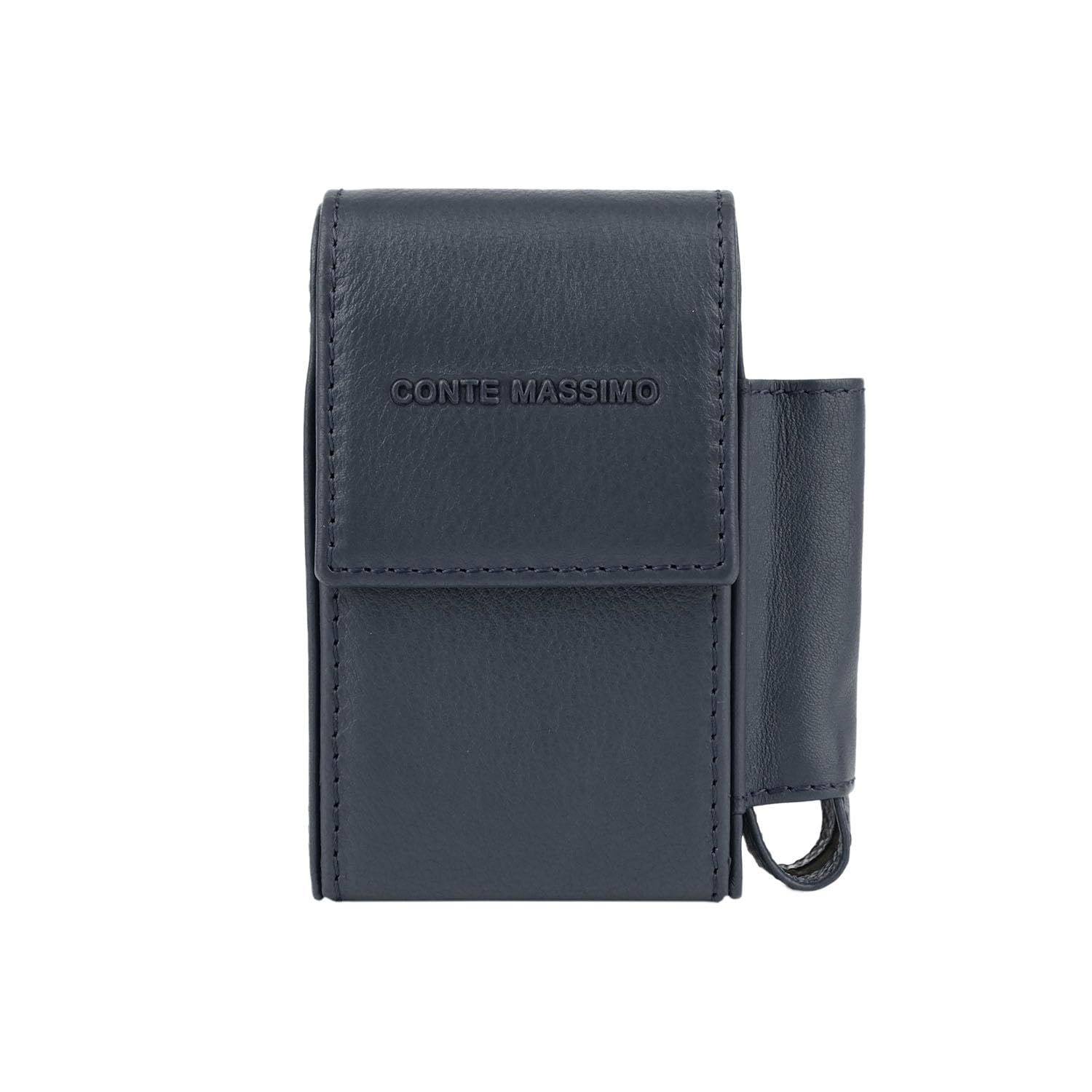 Étui à Cigarettes Cuir Véritable avec Porte-Briquet - Pochette Protection Paquet Homme Femme