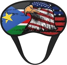 Eagle America Flag South Sudan Flag Sleep Mask for Men Women Soft Skin-Friendly Eye Cover Airplane Travel Essentials Night Sleeping