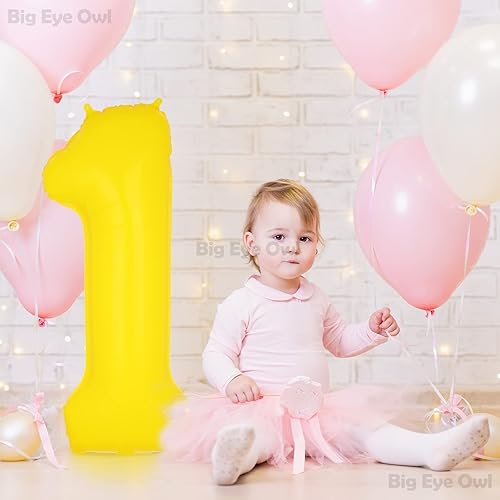 Miniatura 8 de Globos grandes amarillos de aluminio con el número 2 de 40 pulgadas, helio, globo grande de tereftalato de polietileno para decoración de fiesta de