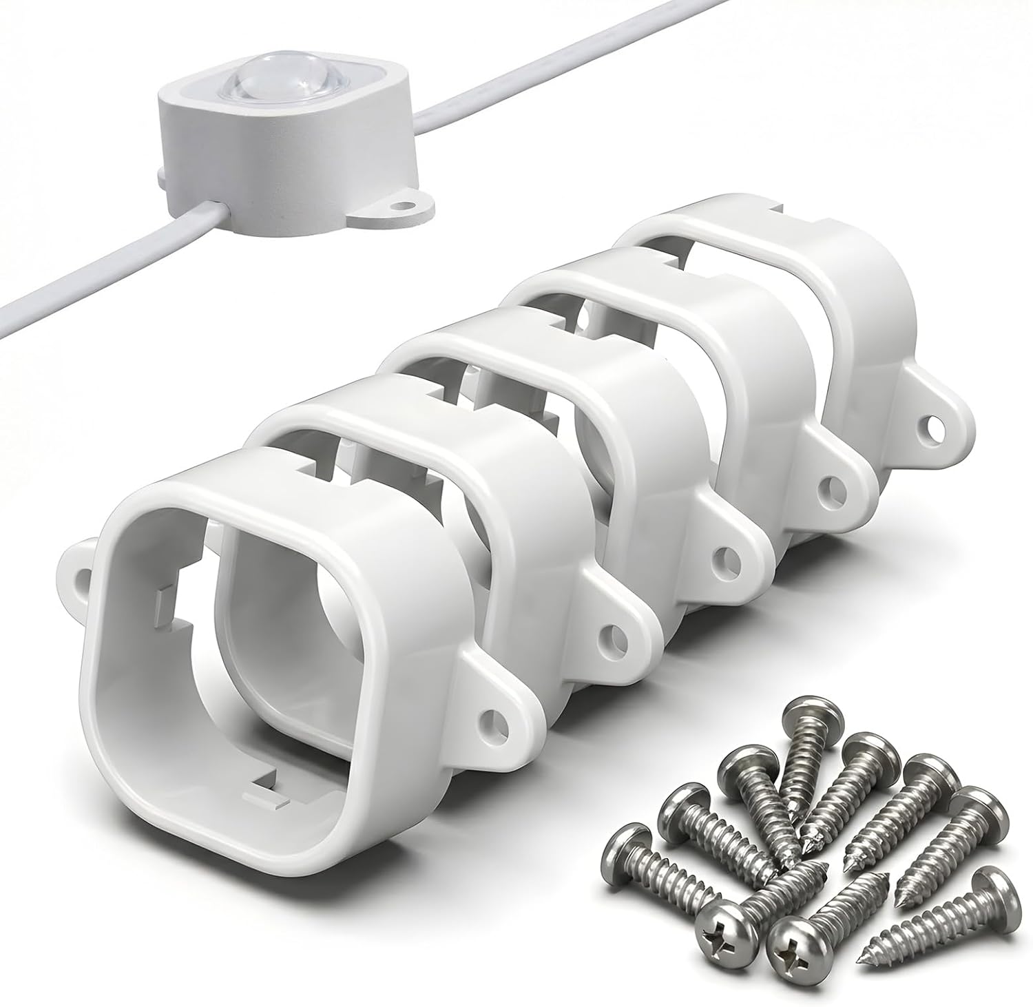 75 Mounting Brackets for Govee Outdoor Lights Pro (706 Only), Screw-Fixed Light Clips for Soffits & Eaves – Weather-Resistant Extension Holders to Secure Outdoor Decor Accessories (White)
