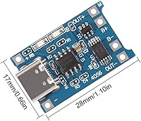 Vista 3 de AITRIP 20pcs TP4056 Tipo-c USB 5V 1A 18650 Cargador de batería de litio Módulo de carga Junta de carga con funciones de protección dual