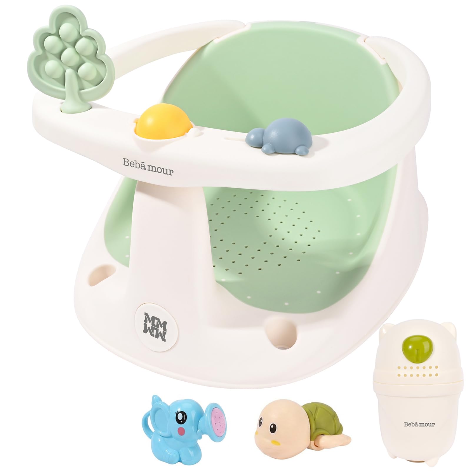 Bebamour Baby-Badesitz mit starkem Saugnapf, 3 Positionen, rutschfest, für Kleinkinder, 6–18 Monate