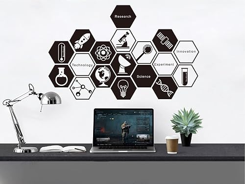 Miniatura 2 de Calcomanías de decoración de pared de innovación de ciencia y tecnología, calcomanías inspiradoras de vinilo para cuarto de niños y aulas YT1814