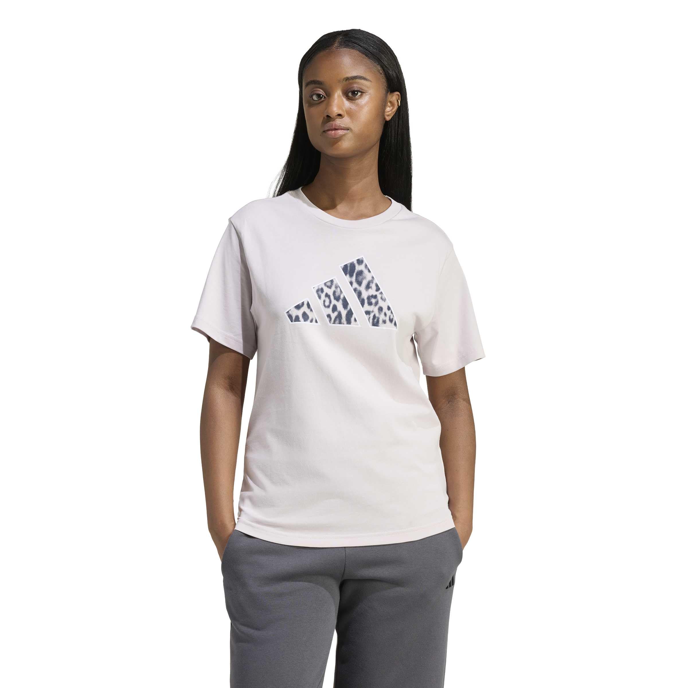 adidas Women's Animal Graphic T-Shirt, ice Purple, S