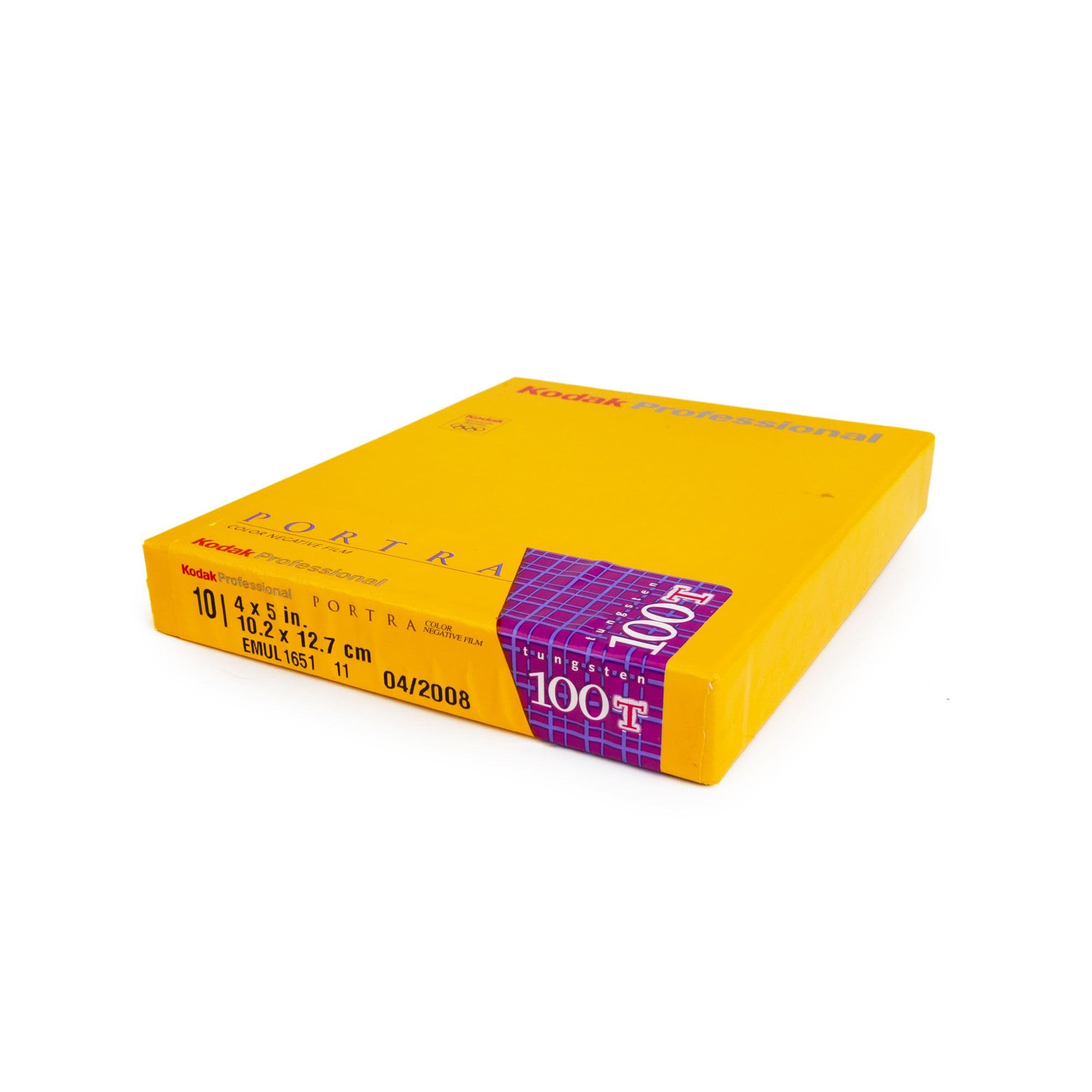 Kodak Professional Portra 100T - Pellicola negativa a colori, 10 fogli, a grana fine, ottimizzata per luce di tungsteno, conservata congelata - MHD: 04/2008
