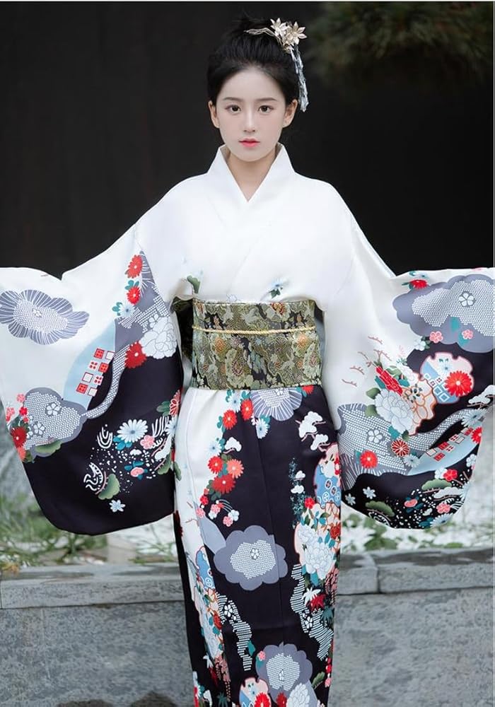 Amazon | [Lady Lazy] [レディレイジー] 着物 和服 昭和レトロ 花 和装