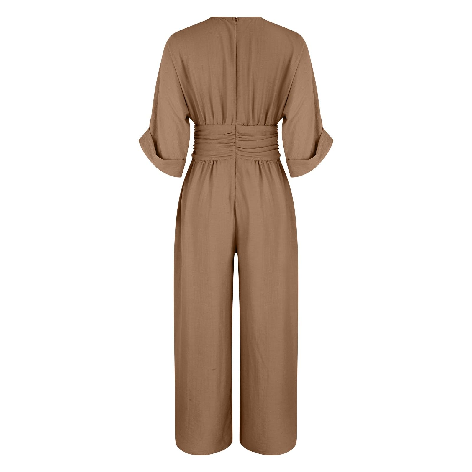 Combinaison élégante et festive pour femme - Col en V - Pantalon d'affaires