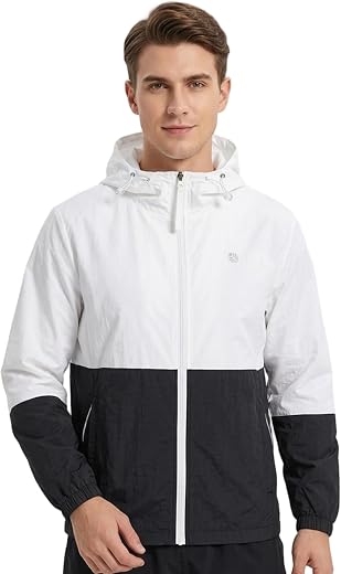 Venzina® Sunscreen Jacket for Men Lightweight UPF 50+ Breathable Sun Hoodie Wind-Resistant Quick-Dry Packable Jacket for R...