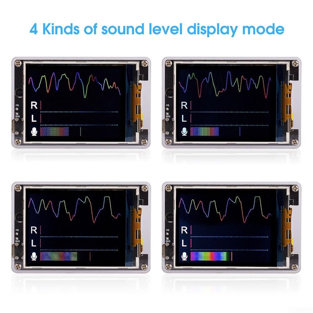 Orologio con visualizzazione del livello audio con visualizzazione musicale, luce ritmica attivata dal suono per studio domestico e autoradio, schermo LCD misuratore del volume con telecomando