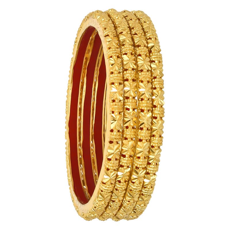 Barrfy Collections Women Traditional Gold Plated Bangles/Kada Set (Pack of 4 Bangles)-2.8 (B0CC2TPWGL) Amazon Price History, Amazon Price Tracker