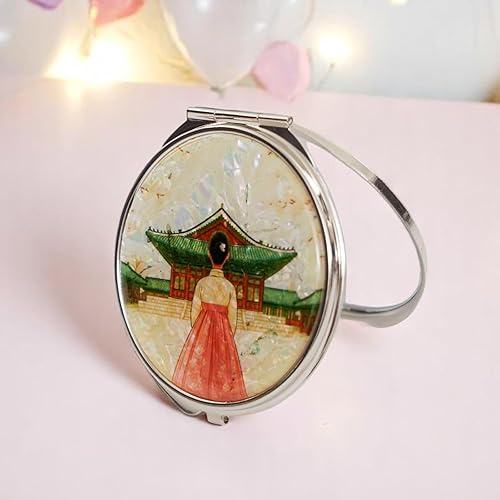 Miniatura 3 de February Mountain Espejo compacto de madreperla  Regalo de doble aumento para mujeres, mamá, hermana, idea de cumpleaños o Navidad (1, paseo