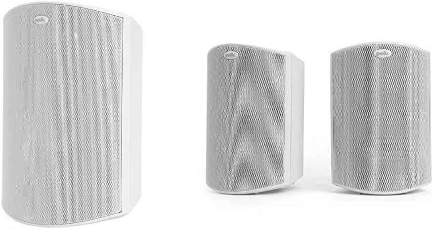 Polk Audio Atrium8 Sound Tabletop Speakers, White & Polk Audio Atrium 4 Wall Mount Speakers, White