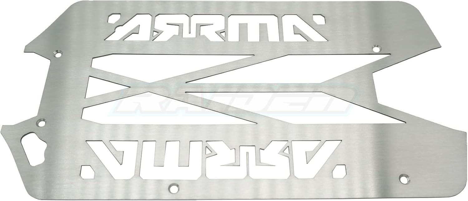 Stainless Steel Front + Center + Rear Chassis Armor Skid Plate Set fits Arrma 1/10 Big Rock Crew Cab Typhon 3S - Hollow