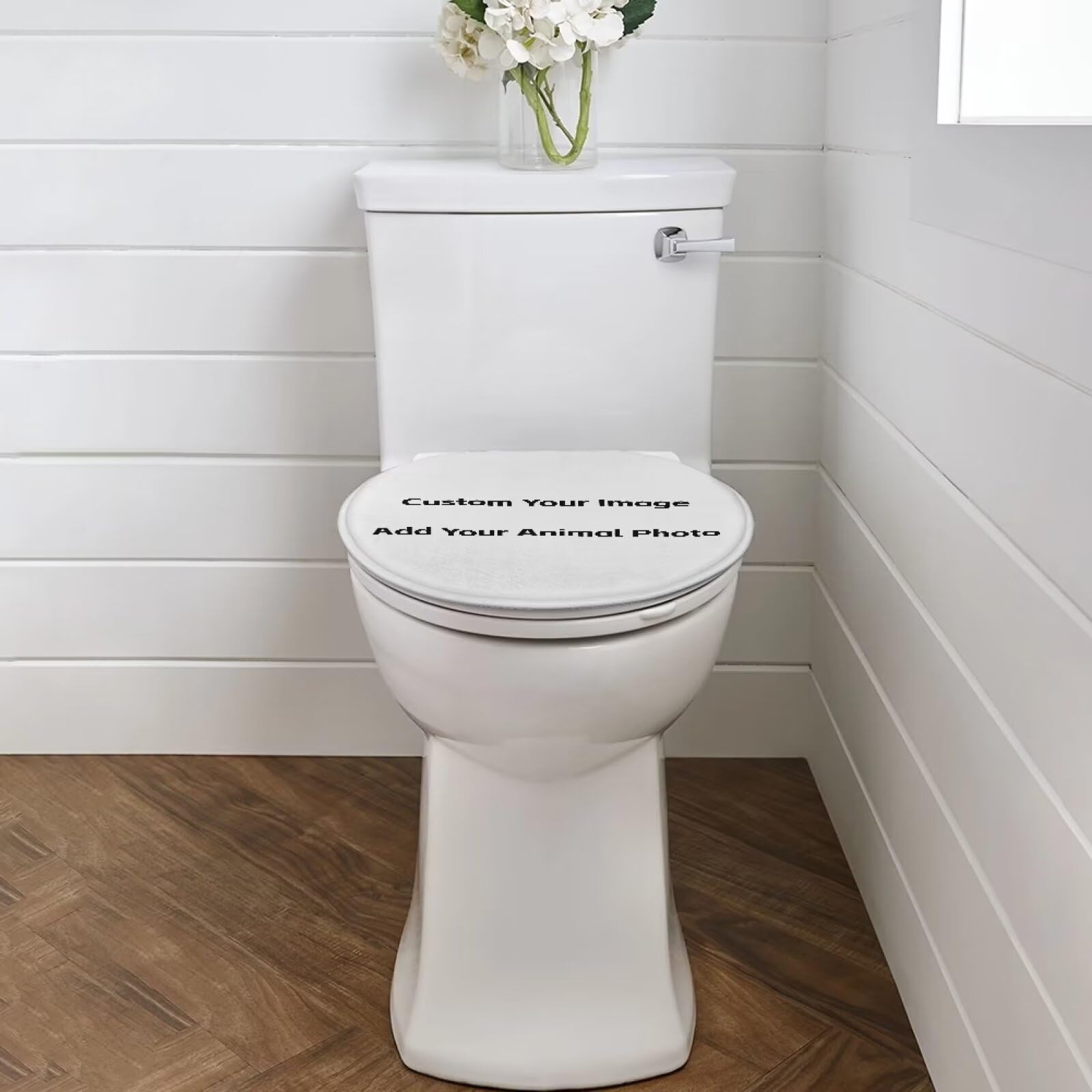 CREAMIC Custom Toilet Lid Cover Upload Your Photo Add Your Animal Photo Custom Personalized Toilet Dust Cover Decoration Accessories Seat Covers