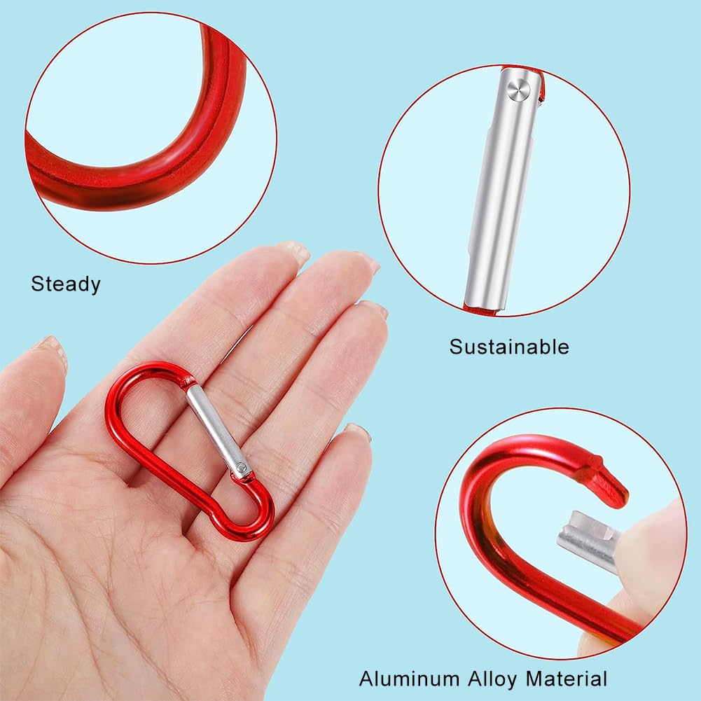 Moschettoni Piccoli - 10 Pezzi, Lega Alluminio, Neri, Per Chiavi, Zaini, Campeggio, Escursionismo - Foto 5