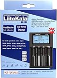 LiitoKala LII-M4 4-Bay 18650 Battery Charger, Universal Battery Charger,Test Battery Capacity,LCD Display Fast Charging for 3.7V 26650 18650 18350 20650 14500 18500 1.2V AA AAA C SC Size Batteries