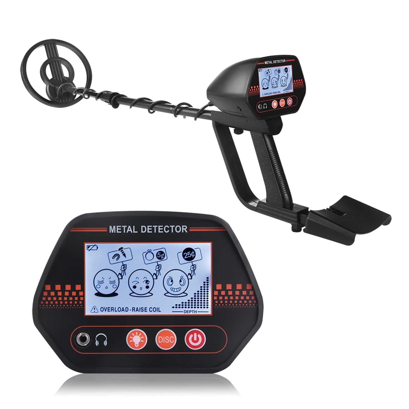 Metal Detector, MD-4070 Treasure Hunter Detecting PinPointer Metal Detector Underground Depth Scanner Search High Precision Gold Detector
