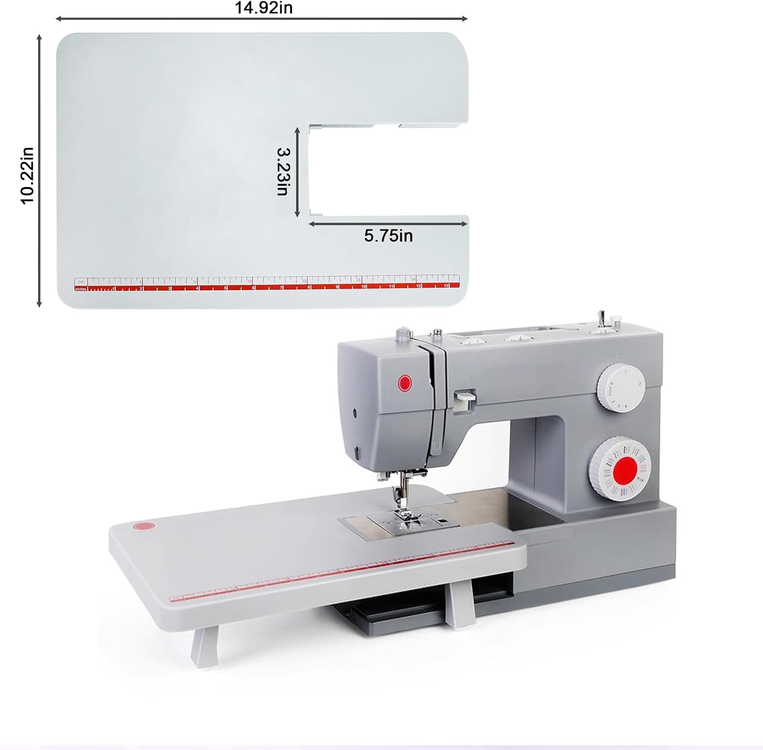 Sewing Machines Extension Table For Singer 4411, 4423, 4432,4452,5511,5523 Heavy Duty Sewing Machines (Gray)