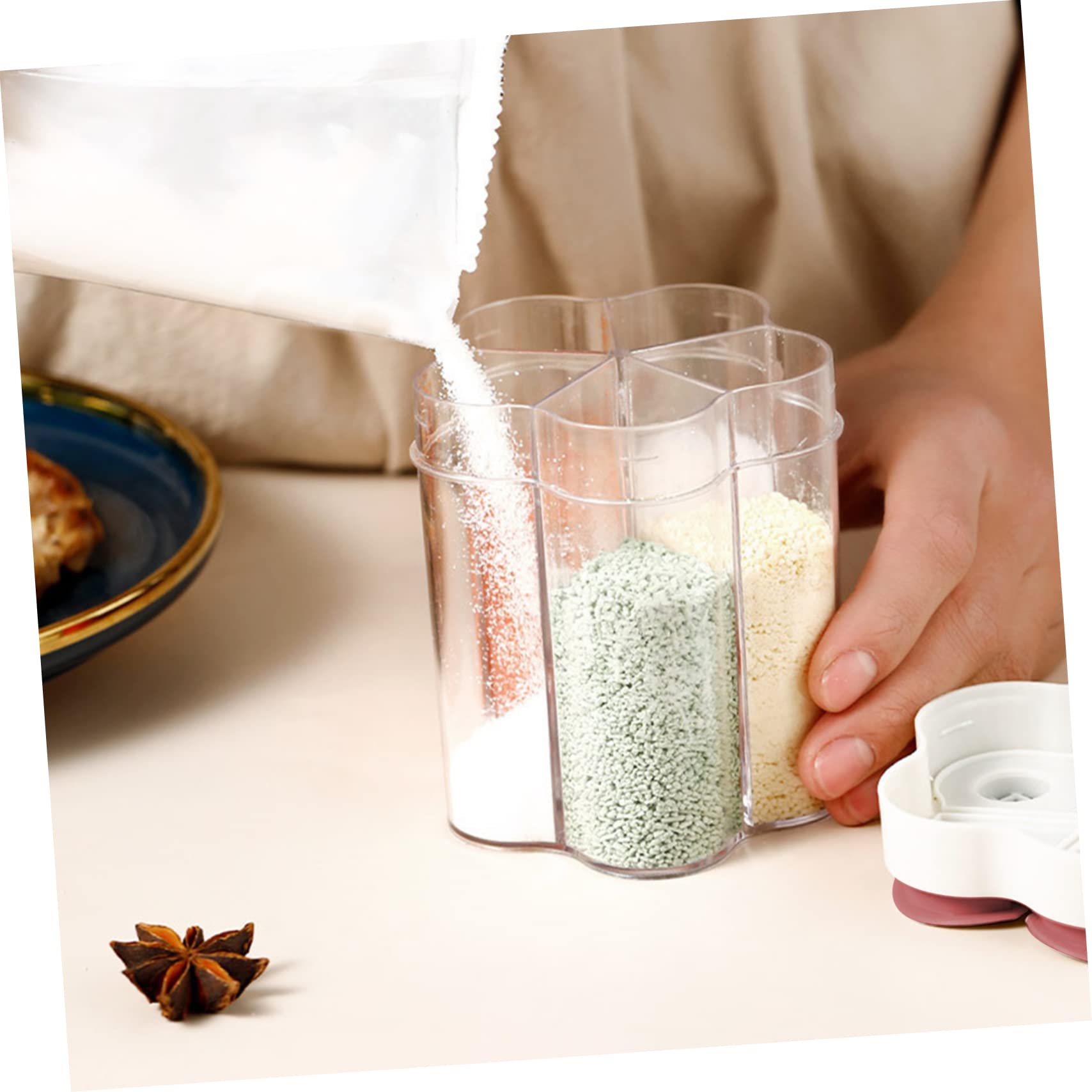 Alipis Convenient Seasoning Jars 5 Compartment Spice Containers Easy to Clean Individual Compartment Access