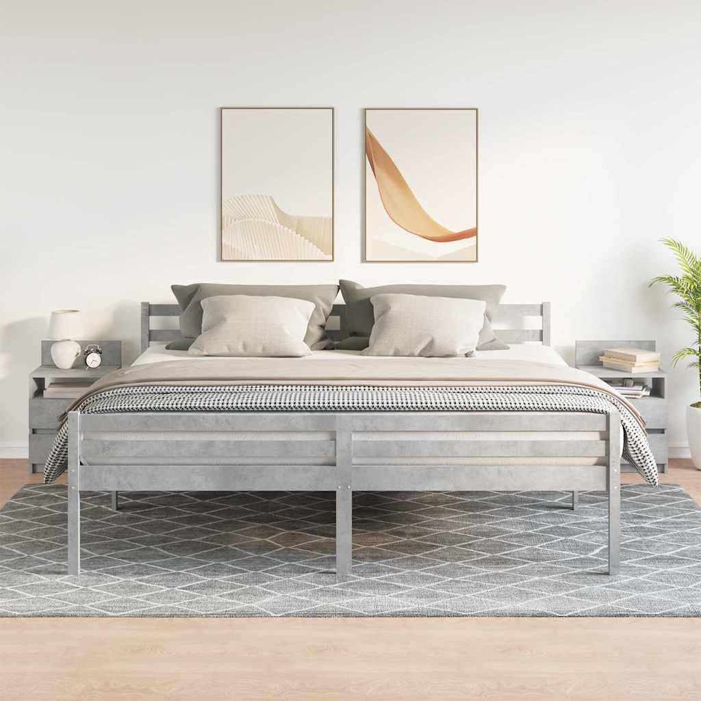 Table de chevet gris béton pour sublimer une chambre à coucher moderne