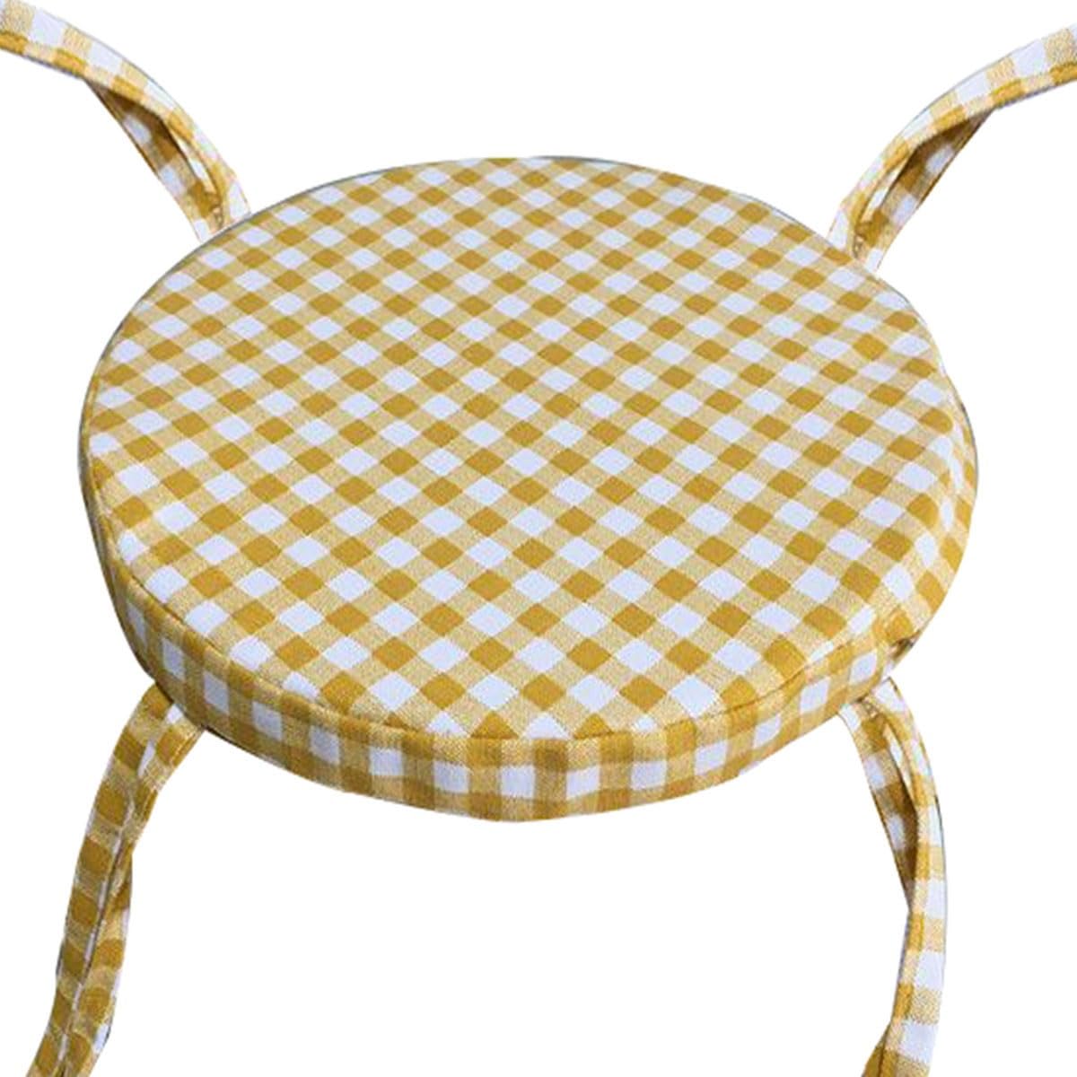 Memory Foam 10/12/14/16 In Stool Cushion With 4 Ties Soft Round Bar Stool Cushion Seat Cushion Chair Circular for Office Outdoor Kitchen Dining Room Car Patio,Chair Pads(@15,45cm/18in)
