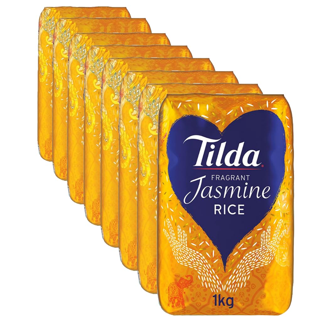 Tilda Fragrant Jasmine Rice 1kg (Pack of 8)