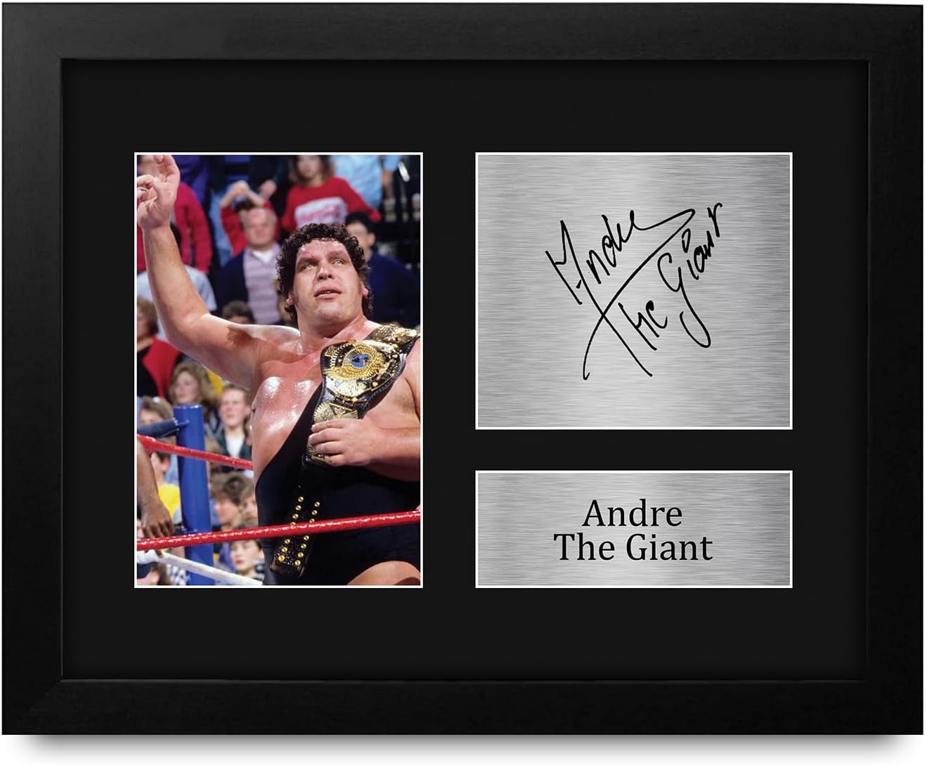 HWC Trading Andre The Giant Framed Gifts Printed Signed Autograph Picture for WWE & WWF Memorabilia Fans - US Letter Size