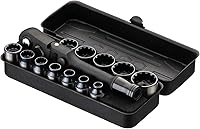 Vista 1 de KESI Tool Socket Set 13-Piece, 1/4" Dr Quick Release Ratchet, SAE/Metric, Flex Locking Head Design, 12-piece 1/4" Dr Low Profile Spline, 72 Tooth