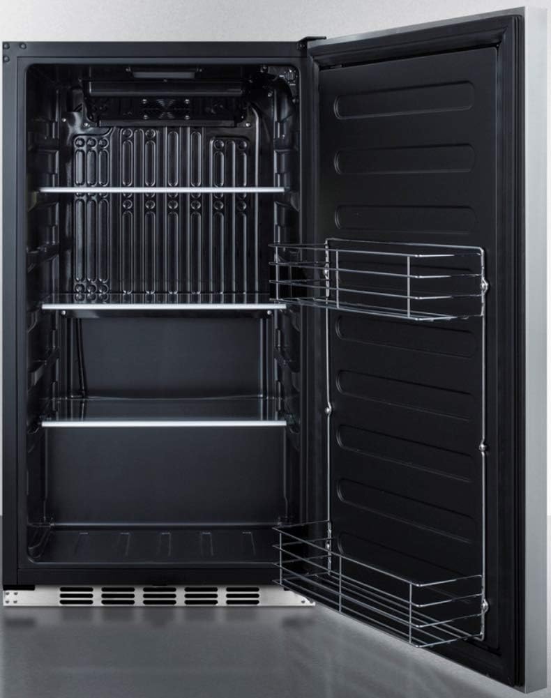 Summit Appliance FF195CSSIF Commercially Approved All-Refrigerator; Built-in or Freestanding Use; Auto Defrost, Panel-Ready Door (Wood Panels Not Included), Stainless Steel Cabinet