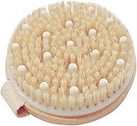 OHOO Bamboo Dry Body Brush - Exfoliating Shower Scrubber with Massage Nodes, Removes Dry Skin & Boosts Circulation
