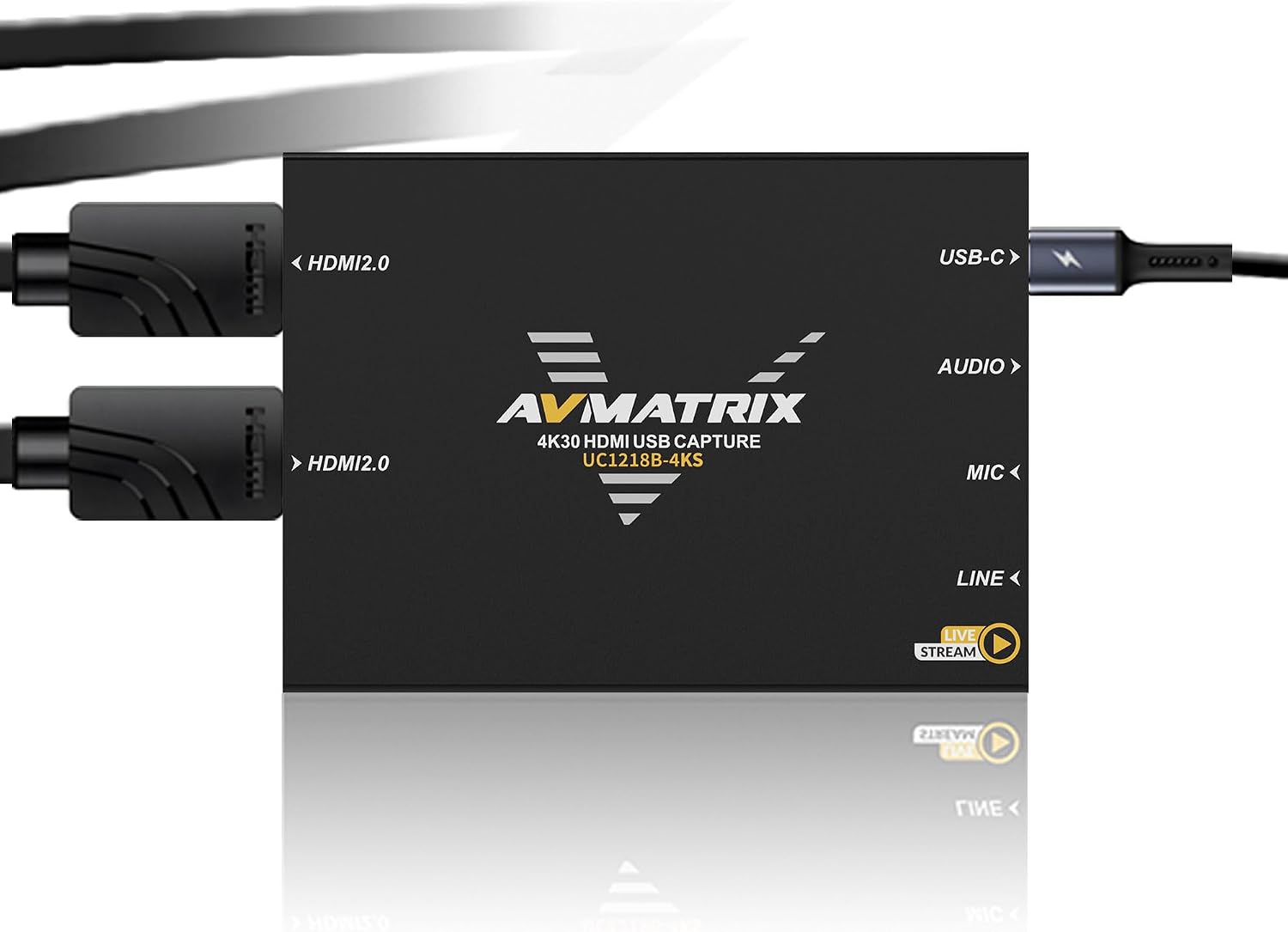 AVMATRIX 4K Capture Card 4K60Hz Loop-Out for Lag-Free Gaming & 4K30Hz USB 3.0 VRR HDR - UVC/UAC Plug & Play for OBS, Zoom, Twitch - HDMI to USB Capture Card for PS5 Xbox UC1218B-4KS